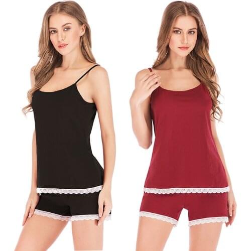 2021Spring/Summer New Ladies Pajamas Sling Lace Sexy Casual Homewear Pijamas Women Sleep Tops Sleepwear Pajamas for Women