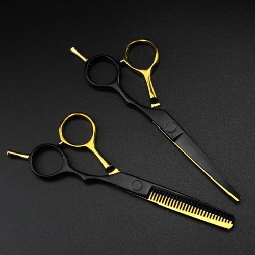 2 color professional japan 440c 5.5 '' cut hair scissors set hair cutting barber haircut thinning shears hairdressing scissors