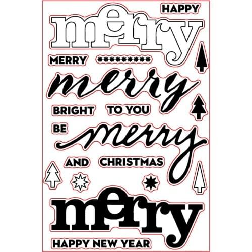 Different Merry Font Word Transparent Stamp Clear Stamps for DIY Scrapbooking Album Paper Cards Making Decorative Craft New 2018