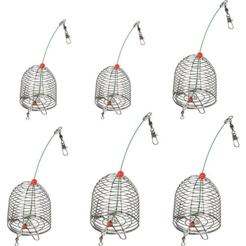 Stainless Steel Wire Fishing Bait Conical Cage Carp Fishing Accessory Bait Thrower Fishing Lure Trap Basket Feeder Holder