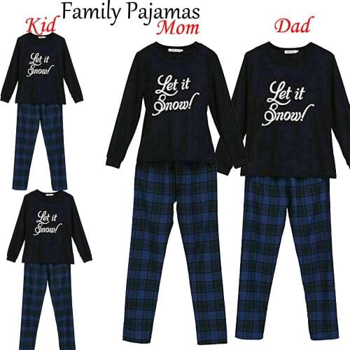 Family Matching Christmas Pajamas Set Women Men Baby Kids Long Sleeve Xmas Sleepwear Nightwear