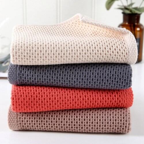 Honeycomb Mesh Solid Bath Towel High Absorbent Face Towel Thick Japanese Style Product For Quick Dry Soft