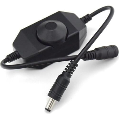 LED Dimmer Switch Brightness Adjust Controller with DC 12V 24V for 3528 5050 5630 Strip Light Single Color Black/White