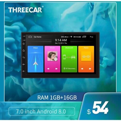 7'' Universal GPS Navigation Bluetooth 2 Din Car Radio Android 8.1 Wifi Car Audio Stereo FM Split Screen Car player autoradio