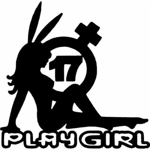 Funny Car Stickers Play Rabbit Sexy Girl Good Quality Covering The Body Black/Silver Vinyl Decals 15.9*15.7CM