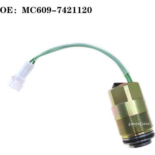 Excavator parts Kobelco SK200-6/200-6E/Doosan Daewoo DH220-5/Kawasaki pump K3V112 hydraulic pump solenoid valve OE:MC609-7421120