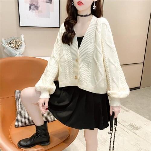 Twist Thick Sweater Women 2021 Autumn Korean Version New College Loose Coat Knitted Cardigan
