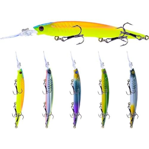 1Pcs 15.2cm 12.2g 3D Eyes Big Hard Fishing Lure Bass Pike CrankBaits Minnow Wobblers with 3 Hooks Fishing Tackle Supplies