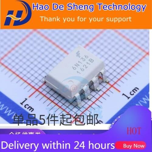 10PCS/LOT 6N136 6N136SDM SOP-8 High-speed Optocoupler IC New Original In Stock