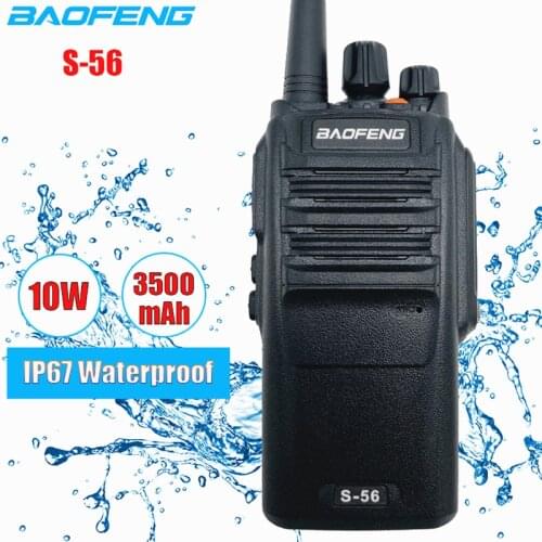 10W Waterproof Baofeng S-56 Walkie Talkie 3500mAh Hunting Ham CB Radio Station 10km UHF Two Way Radio Transceiver BF-9700 рация