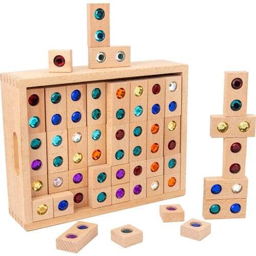 128pcs Colorful Gems Blocks Toys Translucent Educational Development Color Reflection Stimulate Imagination for Children