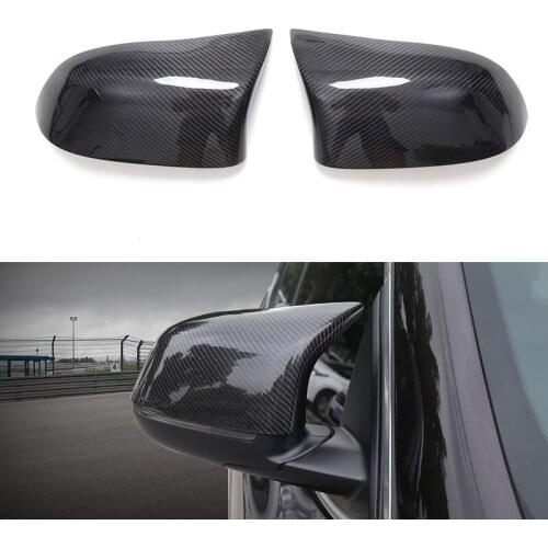 2x Genuine Carbon Fiber Rearview Mirror Replace Cover Case For BMW X3 F25 15-17 & X4 F26 15-17 & X5 F15 14-17 & X6 F16 15-17 car