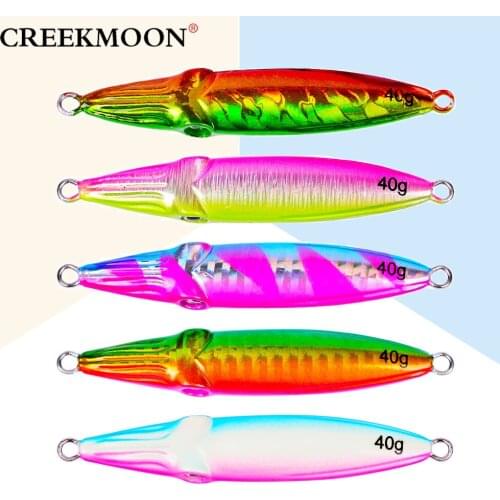 4Pcs Fishing Jigging Lure 40g 60g 80g 100g Spoon Spinnerbait Metal Bait Bass Tuna Lures Jig Lead Glittering Minnow Pesca Tackle