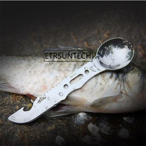 50pcs Stainless Steel Spoon Picnic Camping Knife Whistling Portable Restaurant Outdoor Dining Tool Camping Equipment Wholesale
