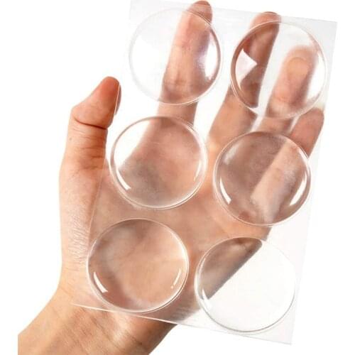 6Pcs Non-marking Silicone Bumper For Door Protective Plug Non-slip Stickers Self-adhesive Round Bumper Buffer Cushion Furniture