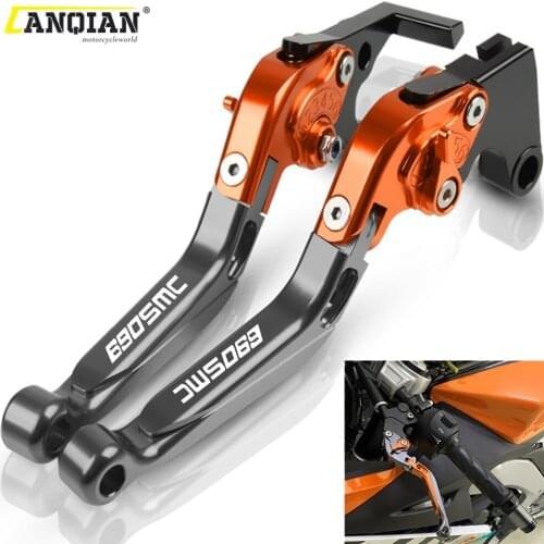 690 SMC Motorcycle CNC Aluminum Adjustable Folding Foldable Extendable Brake Clutch Levers FOR 690SMC 2014 2015 2016 2017