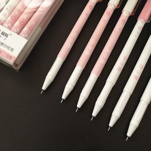 72pcs Cute Erasable Pens Cute 12 Constellation Kawaii Flower Erasable Pens for School Office Writing Black Blue Pen Stationery