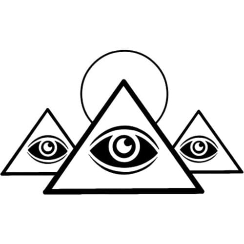 Car Sticker Pyramid Freemasonry Eyes Auto Accessories PVC Sticker Decal Creative Waterproof Sunscreen Black/White,20cm*12cm