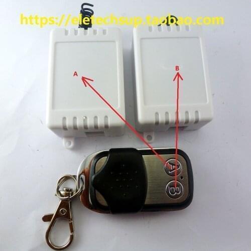 2 Key EV1527 Wireless remote control + 2PCS 1 Channel Learning Code Receiver Delay Relay Switch for Smart Home Garage LED Motor