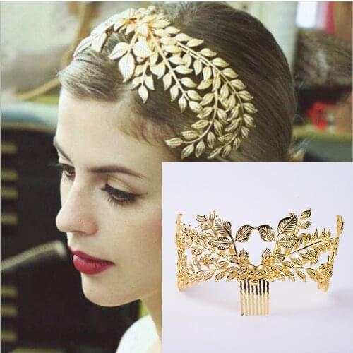 Baroque Noble Bridal Headgear Golden Lleaf Crown Dress Banquet Leaf Styling Hair Accessories European-style Accessories