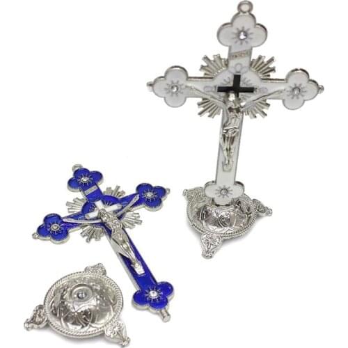 Church Relics Jesus on the Stand Cross Wall Crucifix Antique Home Chapel Decor M76D