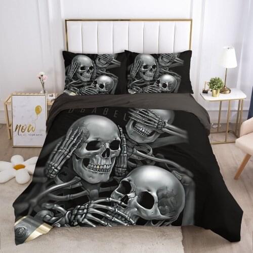 Skull Deadpool Duvet cover set 240x220 200x200 Bedding set Twin Queen King Double Bed linens Quilt cover Bedclothes REL