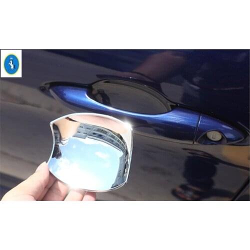 Yimaautotrims Chrome Car Door Handle Bowl Cover Trim 4 Pcs / Set For Alfa Romeo Giulia 2016 2017 2018 2019 2020 Chromium Styling