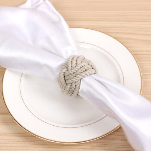 Model Room Natural Jute Napkin Ring Rope Woven Napkin Buckle Linen Holders For Thanksgiving Festival Parties