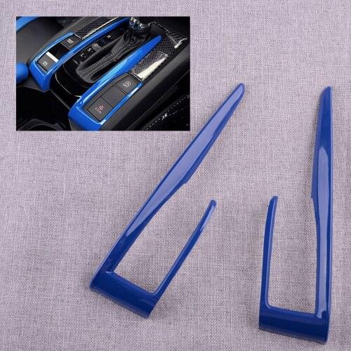 CITALL 2Pcs Interior Gear Shift Box Strip Cover Trim fit for Honda Civic 10th 2016 2017 2018 Blue ABS Plastic
