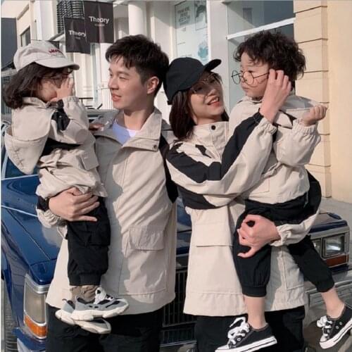 Family Matching Clothes Mother&Son &Daughter & Father Spring Autumn Jacket For Boys Girls Coat Kids Clothes Boys Girls Jacket