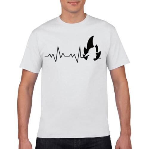 2021 Funny cool summer style fireman heartbeat fireman novelty funny print t-shirt mens Casual Short Sleeve Unisex T-shirt