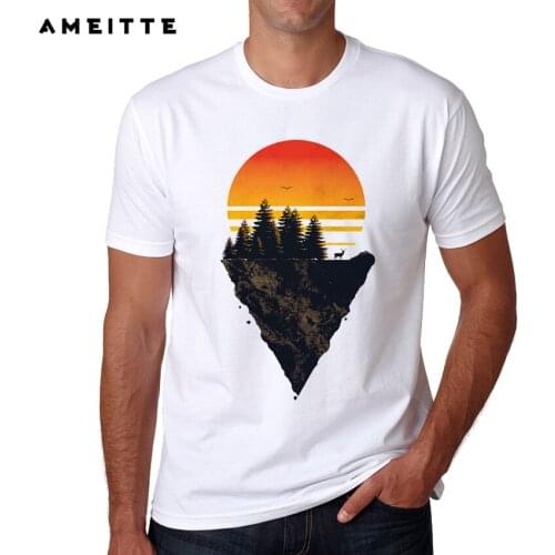 New Arrivals Mens Sunset Design Nature T Shirt Summer High Quality Casual Printing Streetwear Short Sleeve Tee Shirts Tops