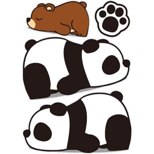 Personality Hot Cate Panda Bear Cartoon Shaped Sunscreen Car Sticker Decal for Motorcycle Off-road Laptop Helmet Trunk
