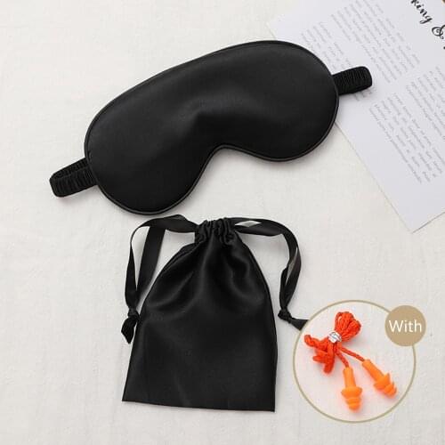 Sleeping Silk Night Mask Girl Boy With Cloth Bag Earplug Noise Reduction Soft Cute Health Travel Eye Patch Cover To Sleep