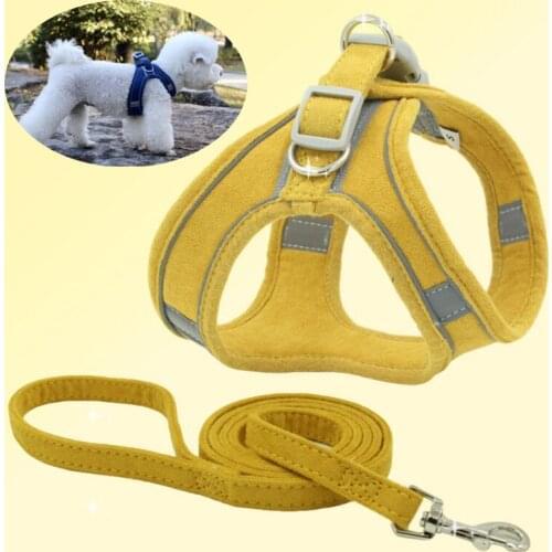 NEW Personalized Dog Harness With Leash Reflective Breathable Adjustable Pet Harness For Small Medium Dog Harness Vest