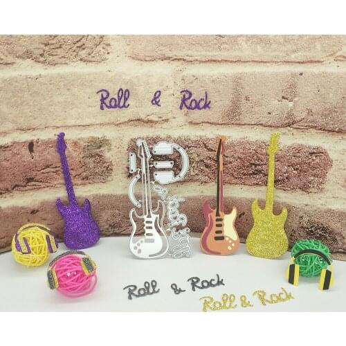 New rock guitar, bass, earphone metal cutting mold, photo frame craft mold, DIY scrapbook, paper card making decoration
