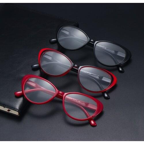 Retro Cat Eye Reading Glasses with Spring Hinges Fashion Anti Glare UV Eyestrain Computer Gaming Office Business Eyeglasses