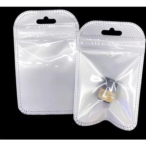4 sizes 50pcs 5.5x9/9.5x12cm PVC bag Self Sealing Plastic Zip Lock Bag Thick Clear Ziplock Earrings Jewelry Bag Packaging bag