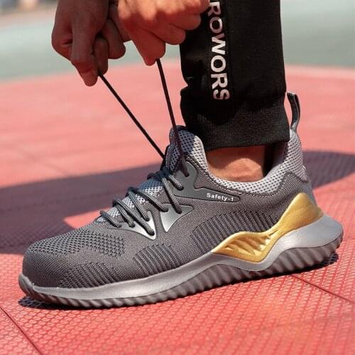 Mesh Work Boots Safety Steel Toe Shoes Men Sports Shoes for Men Ankle Boots Work Breathable Men Shoes Fashion Sneakers Boot