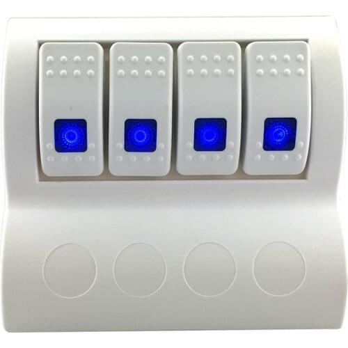 Waterproof 4 Gang Marine Switch Panel with Overload Protection LED Indicator