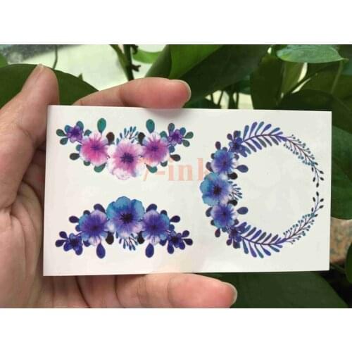 Water Transfer Tattoos beautiful flower Peach blossom wreath tattoo Waterproof Temporary fake Tattoo 10.5*6cm for gril woman