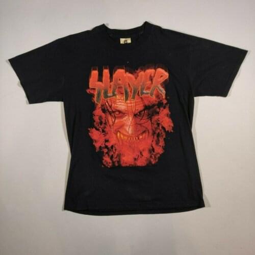 VTG 2000 SLAYER Graphic T Shirt LARGE Black Red Devil Face Winterland Cotton 2019 Fashion
