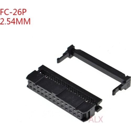 10PCS FC-26p IDC SOCKET pitch 2.54MM JTAG ISP PLUG CONNECTOR DOUBLE ROW FEMALE 2x13PIN 26PIN FC 26p FOR IDC BOX HEADER for cable