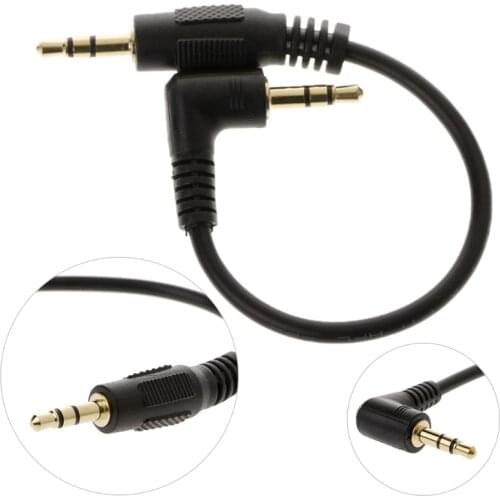 10cm Auto Car Right Angle Male To Male 3.5mm Aux Jack Speaker Audio Cable Adapter