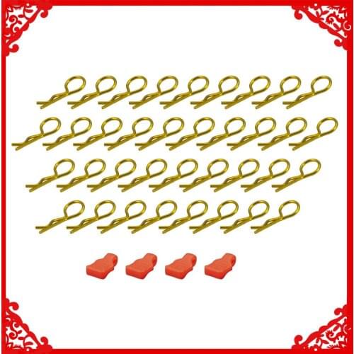 105 pack) Colorful Steel 16mm*1.0mm R pins body clips +(4pcs) rubber pull tab for 1/12 1/14 1/16 1/18 1/24 RC hobby cars short