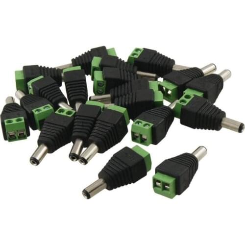 20 Pcs 5.5x2.1mm DC Male Plug powerTerminal Block Adapter Connector for CCTV Camera