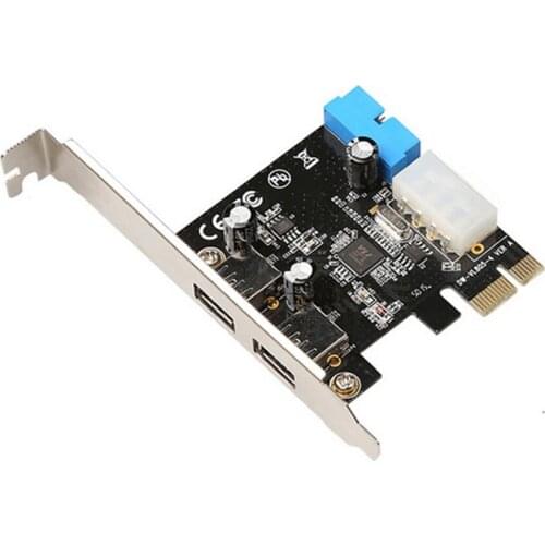 20pcs New PCI Express USB 3.0 2 Ports Front Panel with Control Card Adapter 4-Pin & 20 Pin