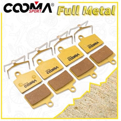 Bicycle Disc Brake Pads for Hayes Dyno, Stroker Ryde Disc Brake, Gold Full Metal, 4 Pairs