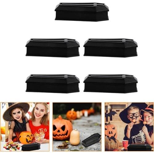 5pcs Coffin Ornament Haunted House Prop Prank Prop Halloween Coffin Decor