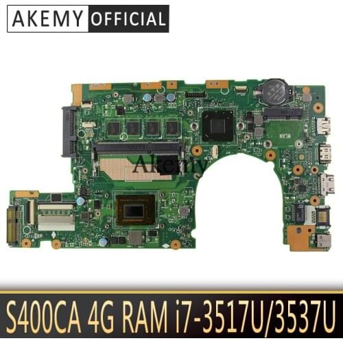 Akemy S400CA Laptop motherboard for ASUS S400CA S500CA S400C S500C S400 S500 Test original mainboard 4G RAM I7-3517U/3537U